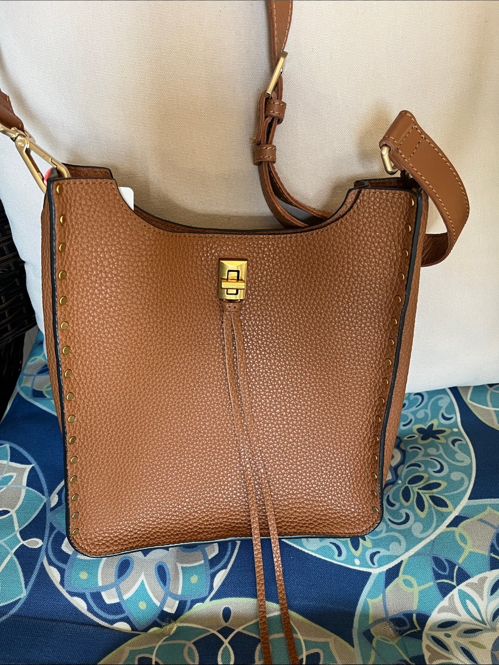 Rebecca Minkoff Brown Pebbled Leather Bucket Shoulder Bag